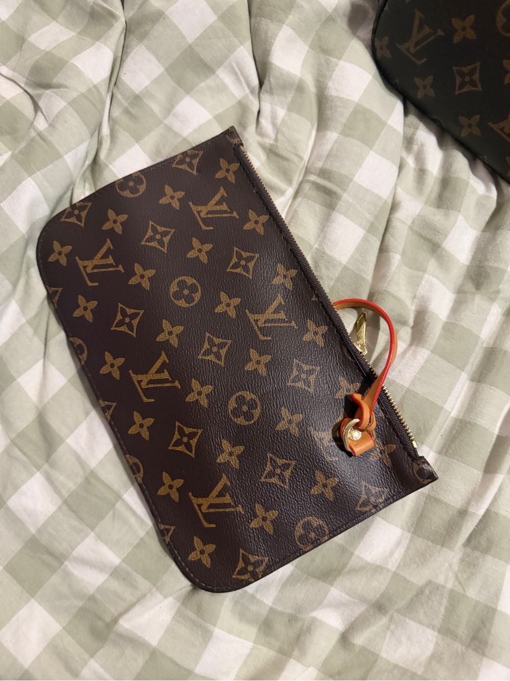 Brown Monogram Tote with Tan Trim - Picture 2 of 4